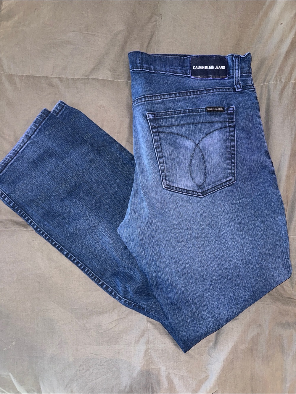 Calvin Klein Jeans Men's Medium Blue Straight Denim Jeans